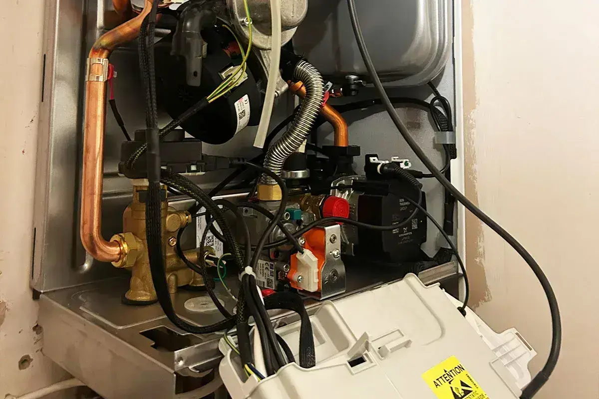 NexAir Home Services technician preparing a tankless water heater installation in Point Pleasant, WV. Tankless Water Heater Installation Near Me.