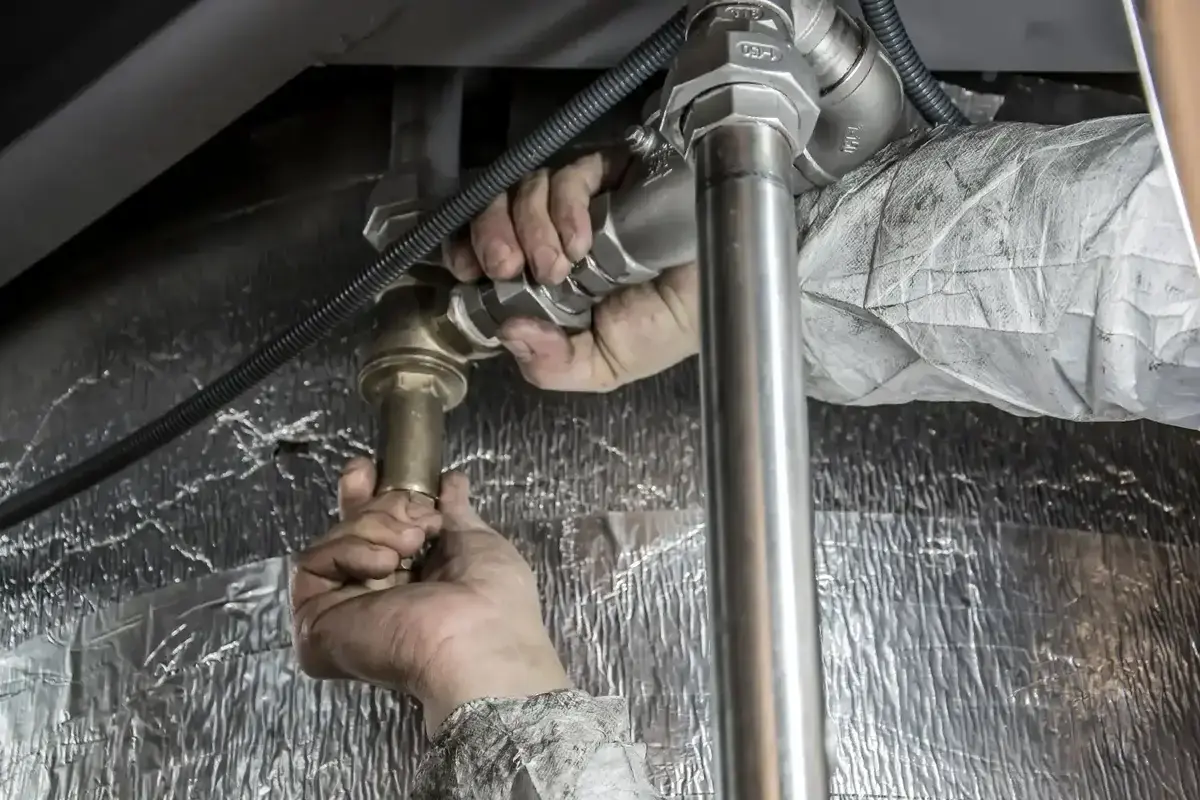 Plumber testing water flow after completing a repair at a Beckley, WV, home. Plumber near me